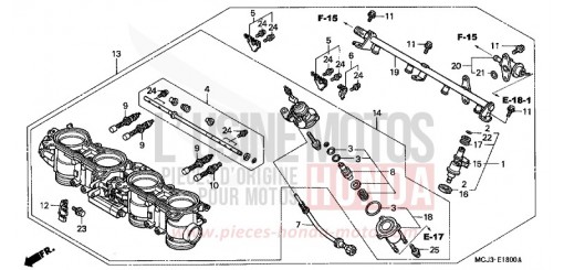 THROTTLE BODY (ASSY.) (CBR900RRY,1/RE1) CBR900RRY de 2000